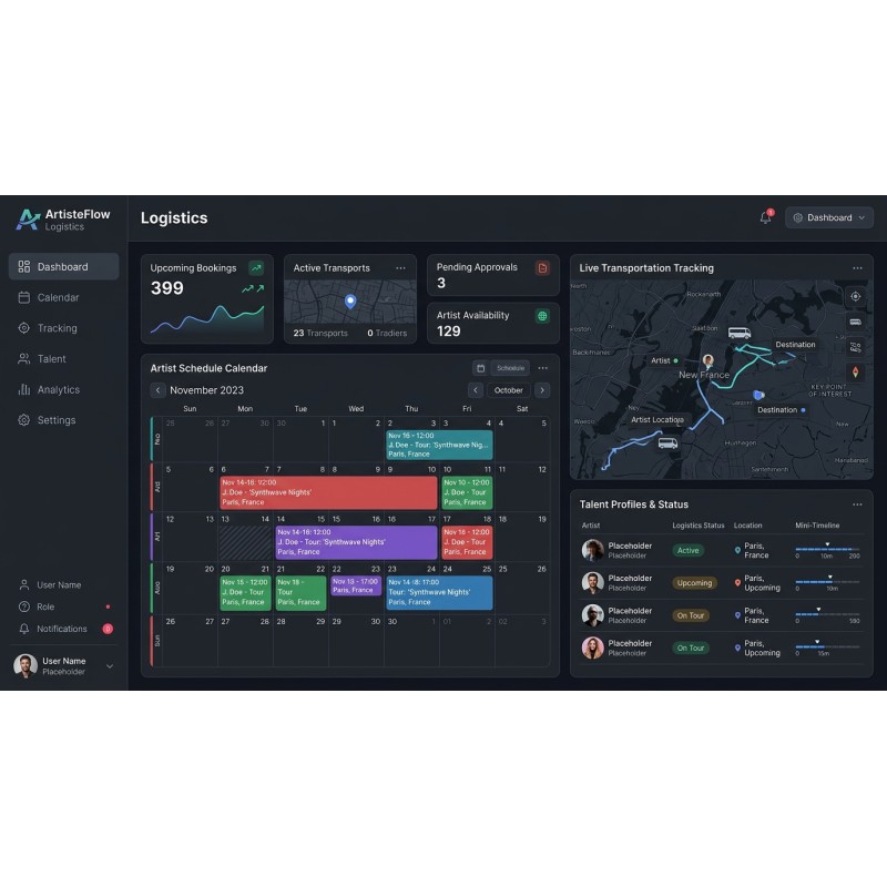 ArtisteFlow Logistics | Exclusive Festival Talent Management | Agora Apps