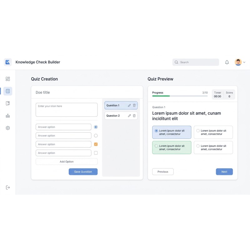 Knowledge Check Builder | Offline Quiz Maker | Agora Apps