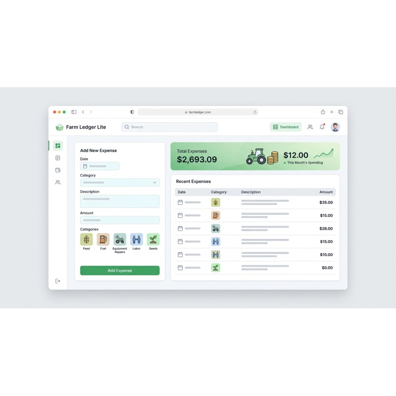 Farm Ledger Lite | Offline-Kassenbuch für Landwirte