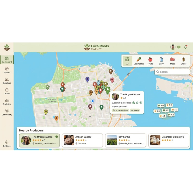 LocalRoots Market: Hyperlocal Sustainable Sourcing | Agora Apps