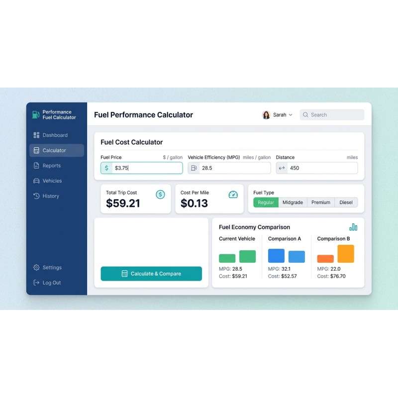 Calculadora de Combustível de Performance | Agora Apps