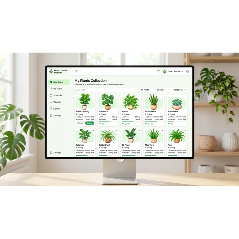 Green Thumb Planner : Gérer Arrosage & Entretien Plantes