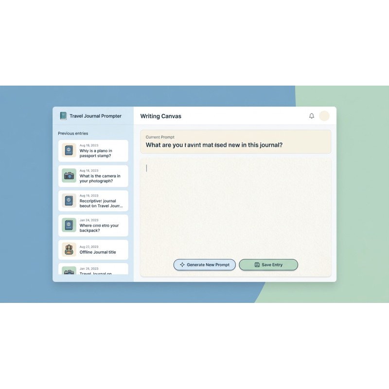 Travel Journal Prompter | Offline Writing Tool | Agora Apps