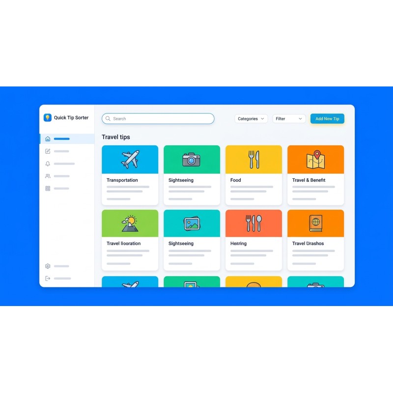 Quick Tip Sorter | Offline Travel Advice Organizer | Agora Apps