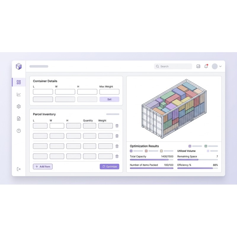 Parcel Space Optimizer | Offline Container Packing Calculator | Agora Apps