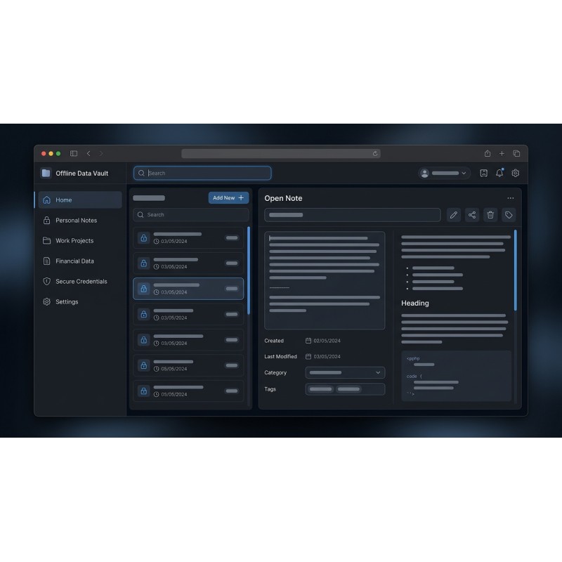 Offline Data Vault | Private Local Storage App | Agora Apps