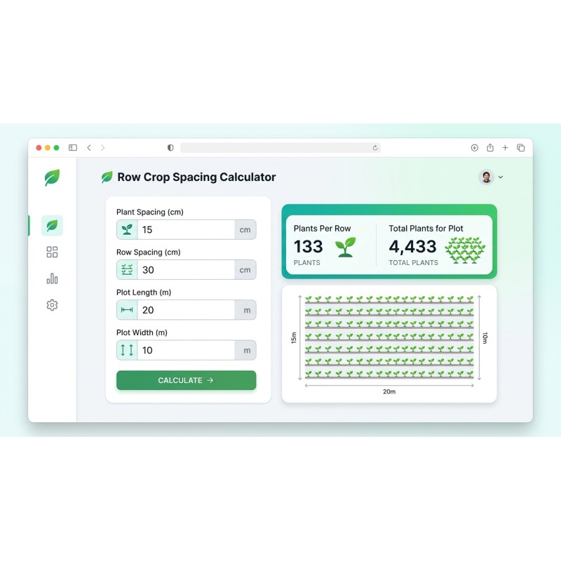 Row Crop Spacing Calculator - Garden Planning for Yields | Agora Apps