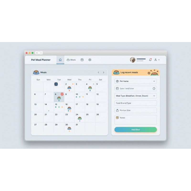 Planificateur de Repas pour Animaux | Agora Apps
