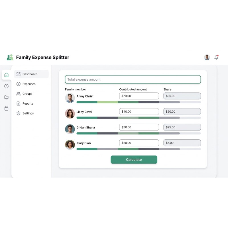 Family Expense Splitter | Offline Bill Calculator | Agora Apps