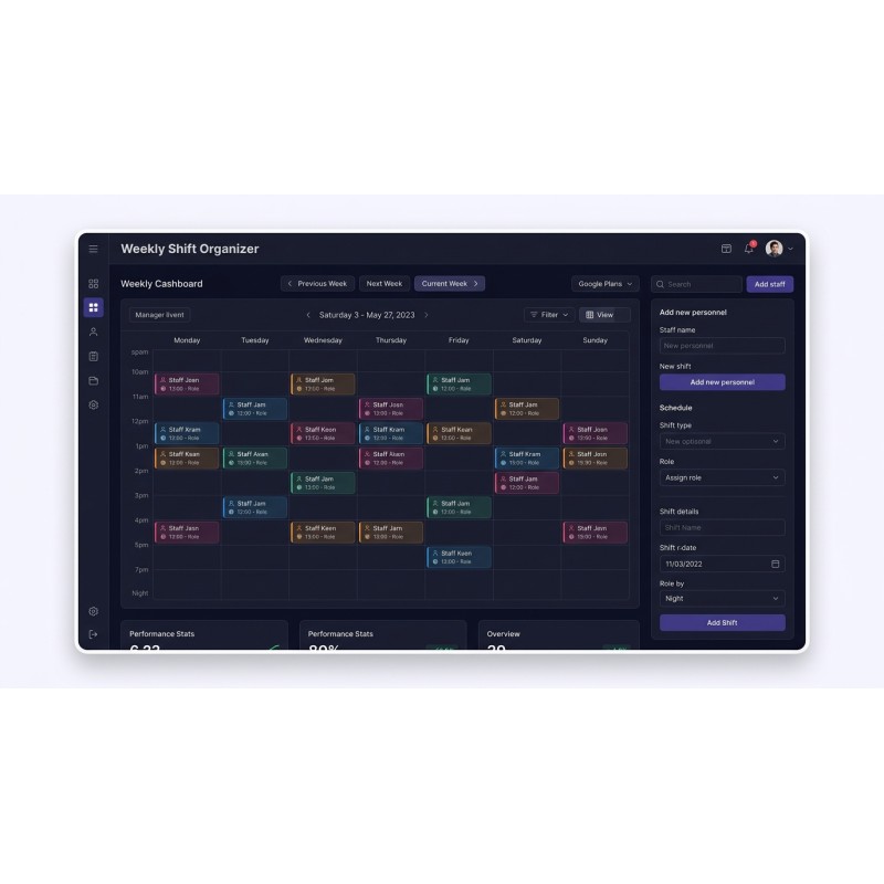 Offline Weekly Staff Schedule | Agora Apps