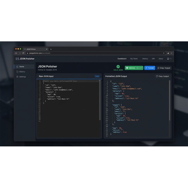 JSON Polisher - Offline JSON Formatter & Validator | Agora Apps