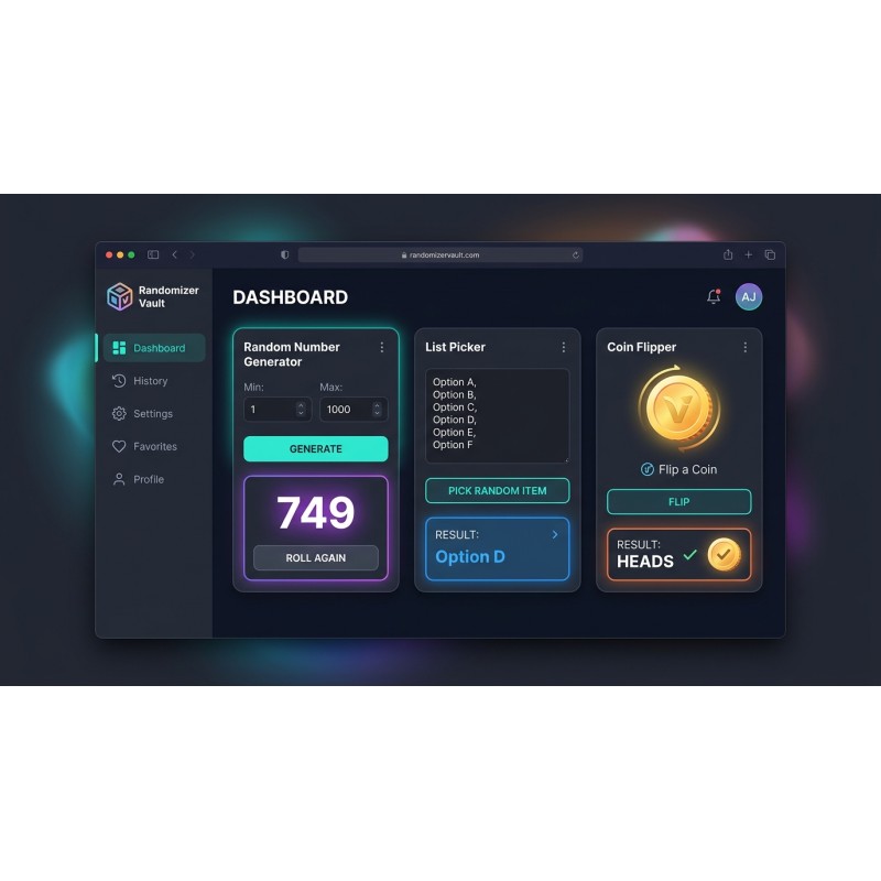 Randomizer Vault - Offline Random Number Generator | Agora Apps