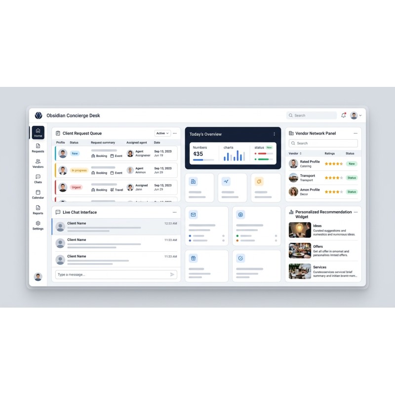 Obsidian Concierge Desk | Gestão de Clientes de Elite | Agor