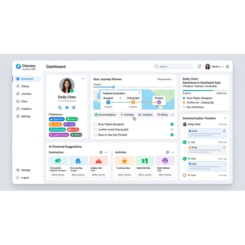 Odyssey Journey CRM | Design de Viagens de Luxo | Agora Apps
