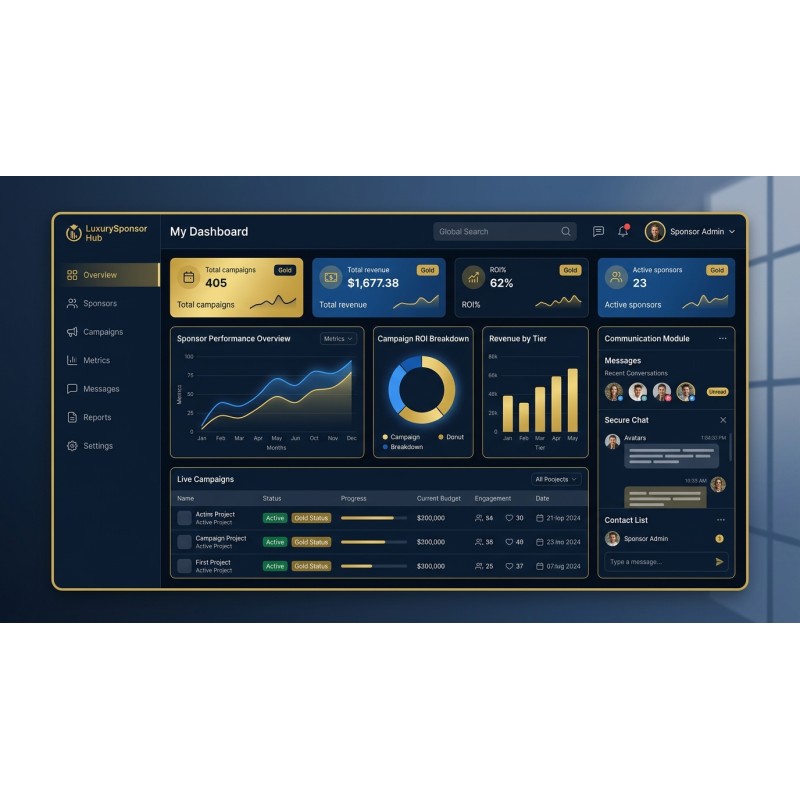 LuxurySponsor Hub: Sponsoring-Management & ROI Dashboard