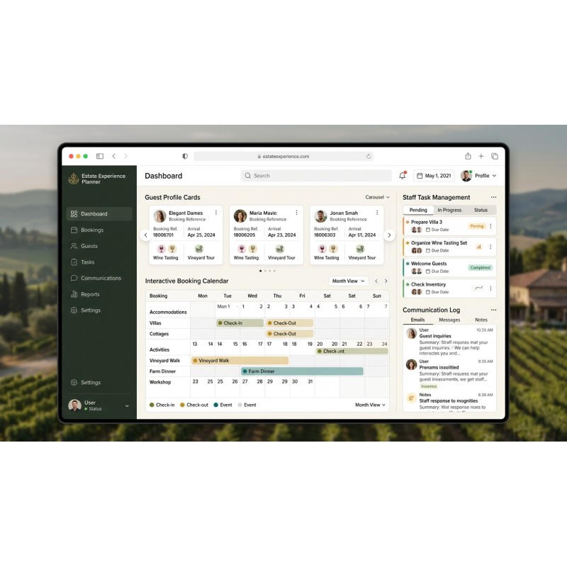 Estate Experience Planner | Luxury Agri-Tourism CRM | Agora Apps