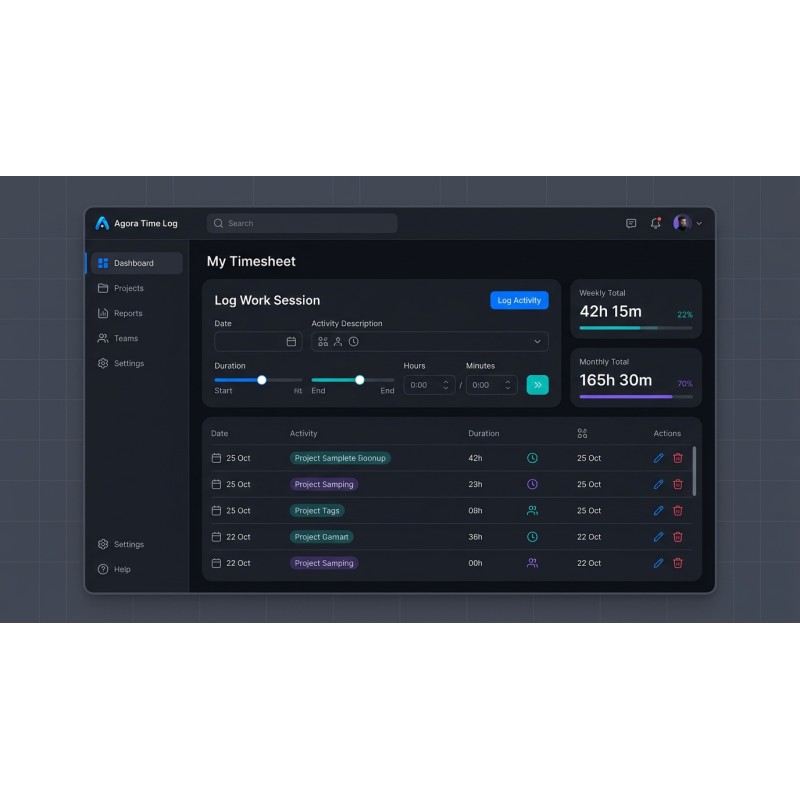 Offline Timesheet Tracker | Agora Time Log | Agora Apps